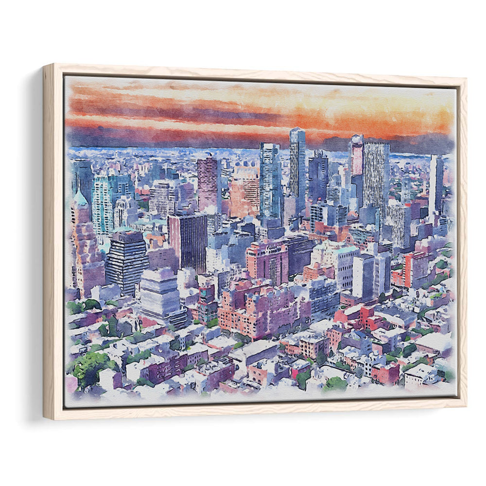 Brooklyn Watercolor Painting Canvas, Brooklyn New York, Sport Gift Art, Framed Canvas Print Wall Art