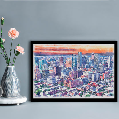 Brooklyn Watercolor Painting Canvas, Brooklyn New York, Sport Gift Art, Framed Art Print Wall Decor