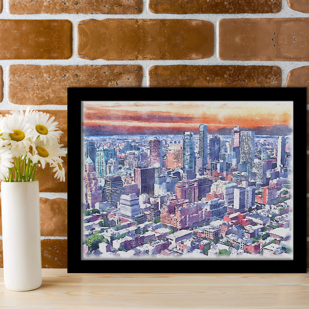Brooklyn Watercolor Painting Canvas, Brooklyn New York, Sport Gift Art, Framed Art Print Wall Decor