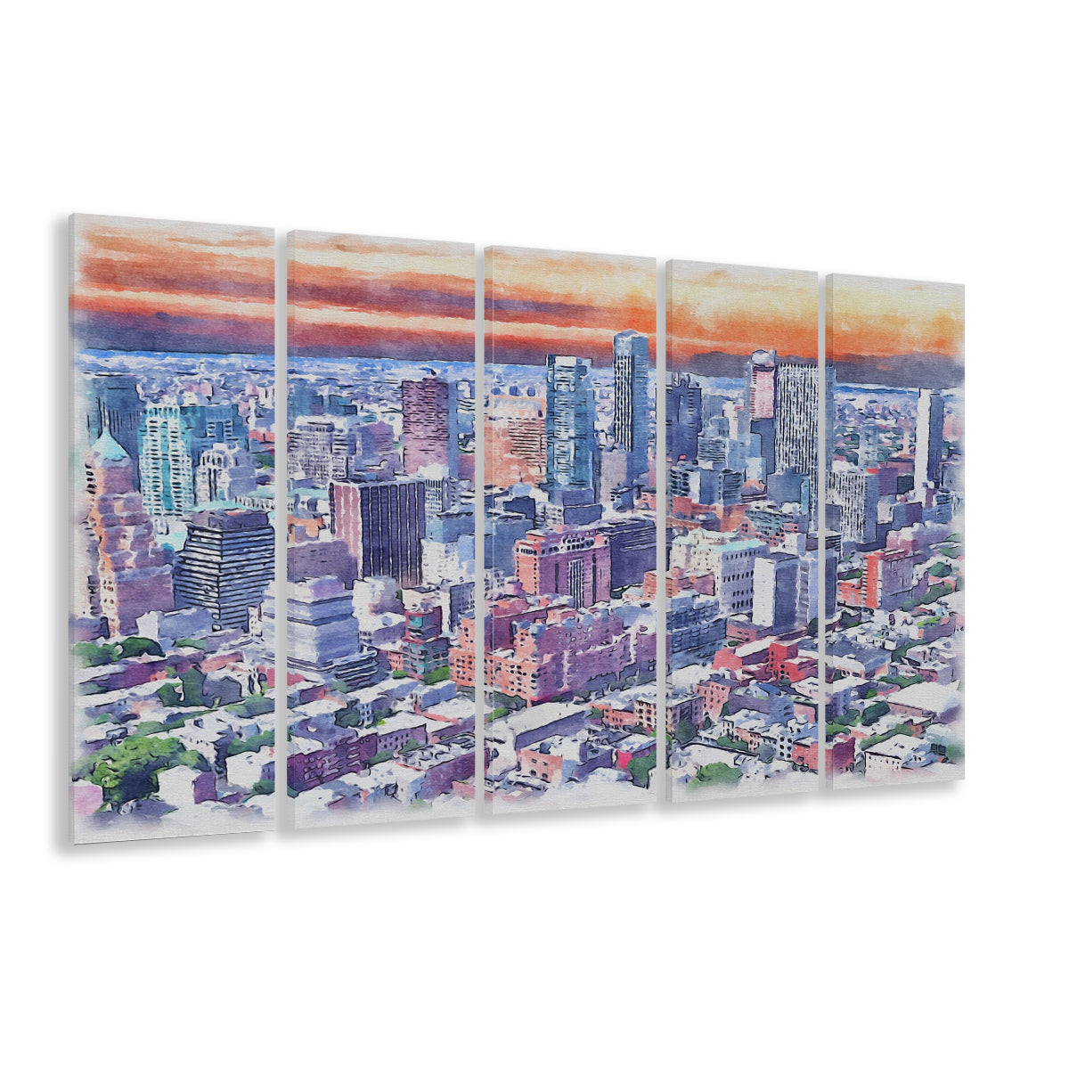 Brooklyn Watercolor Painting Canvas, Brooklyn New York, Sport Art, Extra Large Canvas Print Wall Art