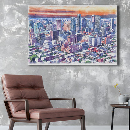 Brooklyn Watercolor Painting Canvas, Brooklyn New York, Sport Art, Gifts for him, Canvas Print Wall Art