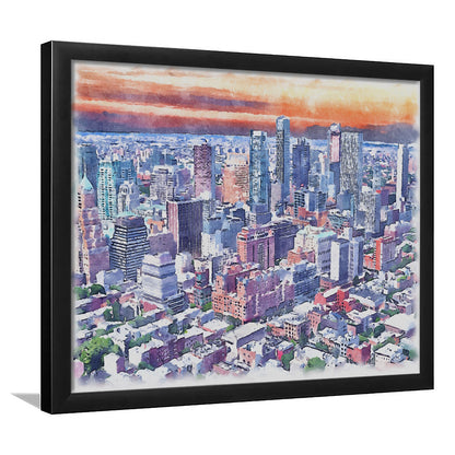 Brooklyn Watercolor Painting Canvas, Brooklyn New York, Sport Gift Art, Framed Art Print Wall Decor