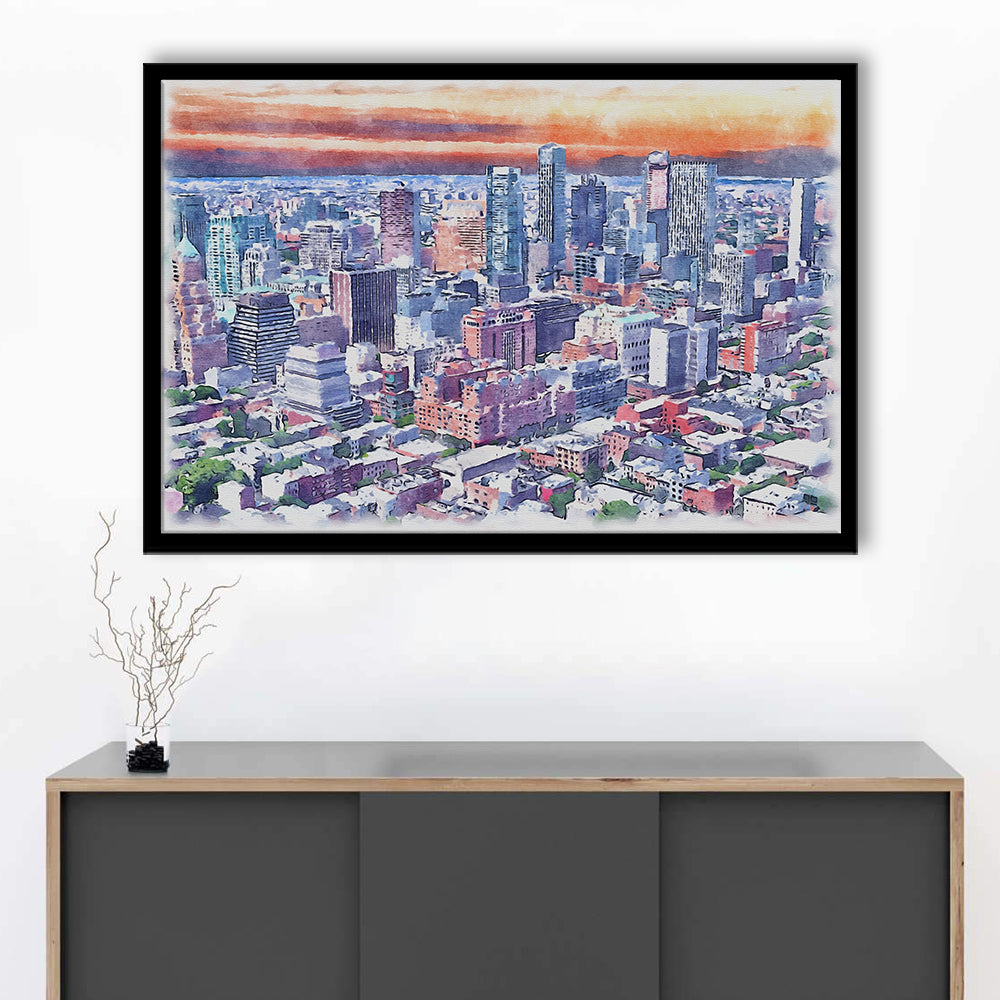 Brooklyn Watercolor Painting Canvas, Brooklyn New York, Sport Gift Art, Framed Art Print Wall Decor