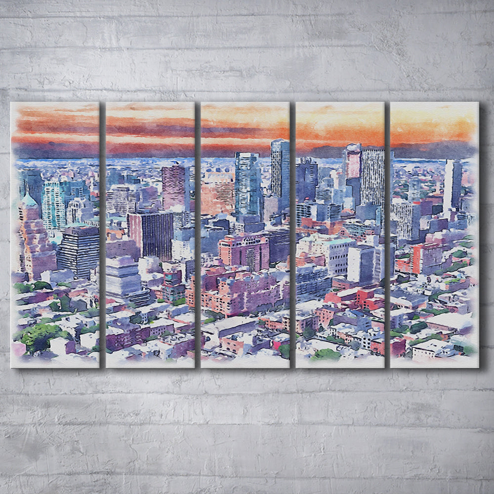 Brooklyn Watercolor Painting Canvas, Brooklyn New York, Sport Art, Extra Large Canvas Print Wall Art