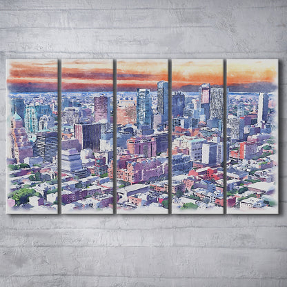 Brooklyn Watercolor Painting Canvas, Brooklyn New York, Sport Art, Extra Large Canvas Print Wall Art