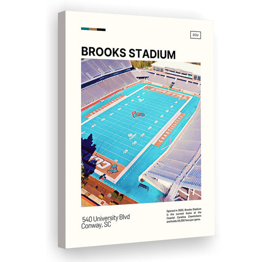 Brooks Stadium Print, Coastal Carolina Chanticleers Stadium Canvas Art, Fan Gifts, Sport Art, Canvas Print Wall Art