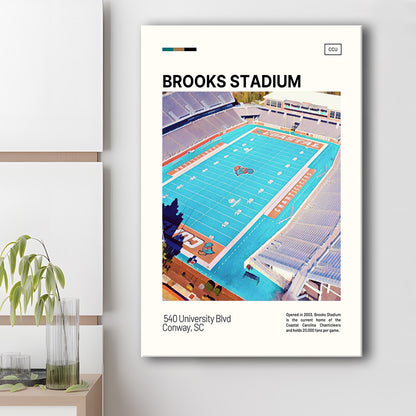 Brooks Stadium Print, Coastal Carolina Chanticleers Stadium Canvas Art, Fan Gifts, Sport Art, Canvas Print Wall Art