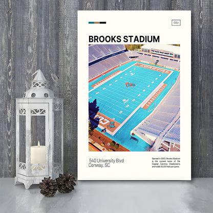 Brooks Stadium Print, Coastal Carolina Chanticleers Stadium Canvas Art, Fan Gifts, Sport Art, Canvas Print Wall Art