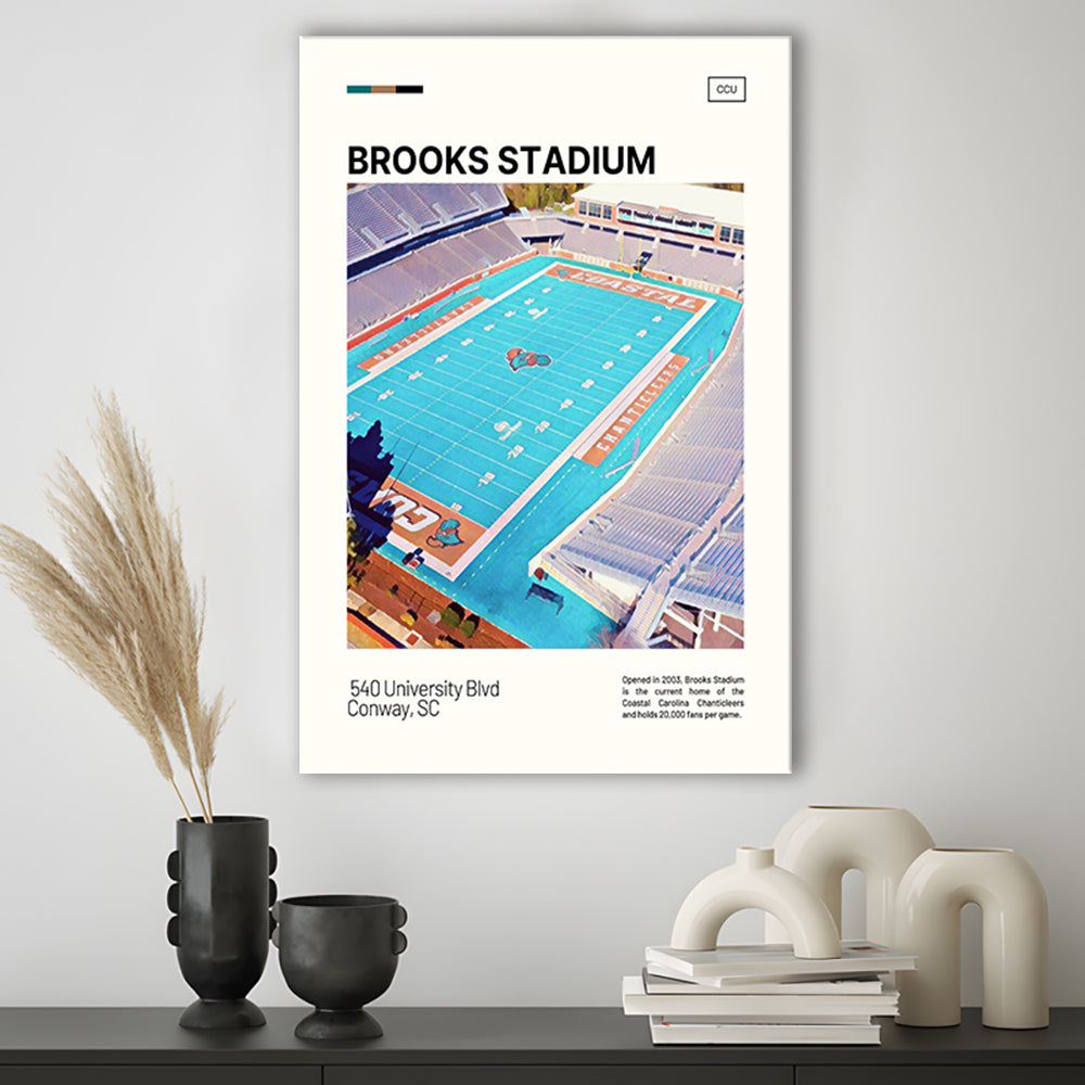 Brooks Stadium Print, Coastal Carolina Chanticleers Stadium Canvas Art, Fan Gifts, Sport Art, Canvas Print Wall Art