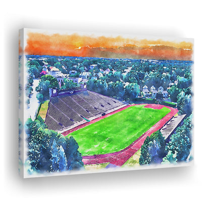 Brown Painting Stadium Watercolor, Providence Rhode Island Watercolor, Sport Art, Gifts for him, Canvas Print Wall Art