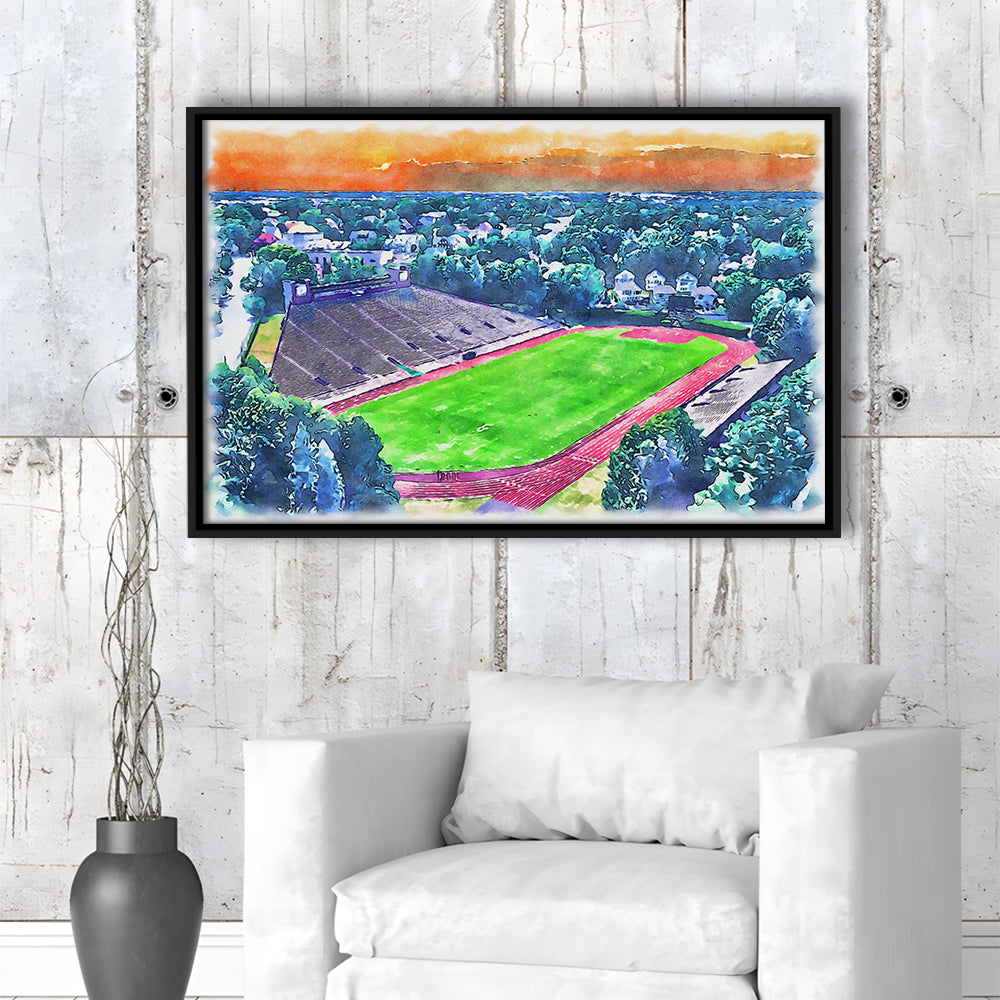 Brown Painting Stadium Watercolor, Providence Rhode Island Watercolor, Sport Gift Art, Framed Canvas Print Wall Art