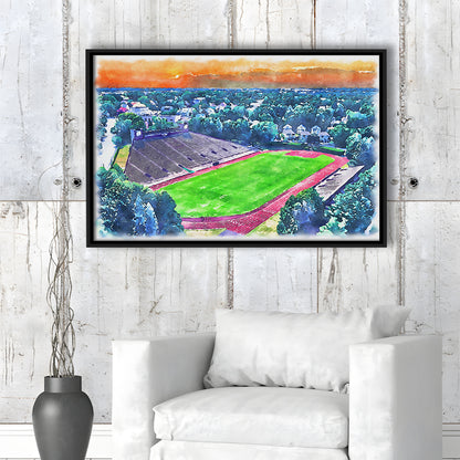 Brown Painting Stadium Watercolor, Providence Rhode Island Watercolor, Sport Gift Art, Framed Canvas Print Wall Art