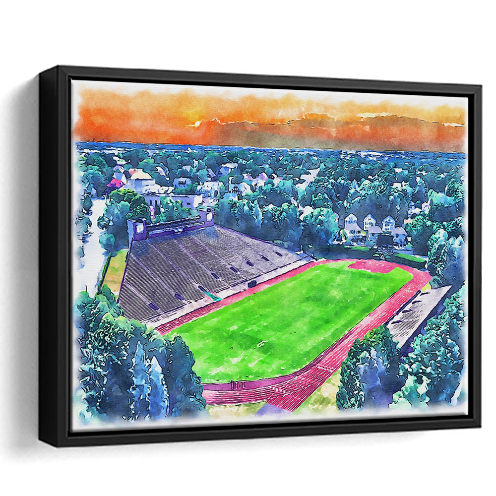 Brown Painting Stadium Watercolor, Providence Rhode Island Watercolor, Sport Gift Art, Framed Canvas Print Wall Art