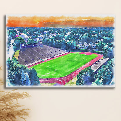 Brown Painting Stadium Watercolor, Providence Rhode Island Watercolor, Sport Art, Gifts for him, Canvas Print Wall Art