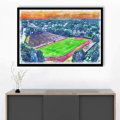 Brown Painting Stadium Watercolor, Providence Rhode Island Watercolor, Sport Gift Art, Framed Art Print Wall Decor