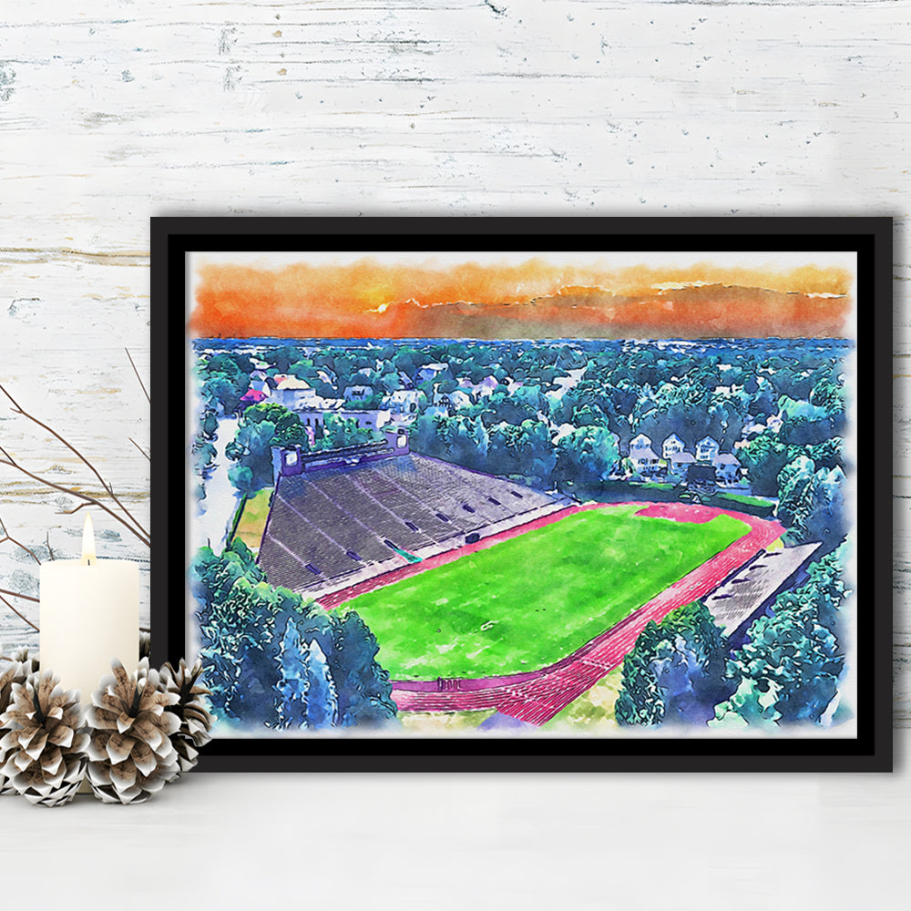 Brown Painting Stadium Watercolor, Providence Rhode Island Watercolor, Sport Gift Art, Framed Canvas Print Wall Art