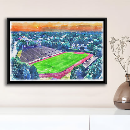Brown Painting Stadium Watercolor, Providence Rhode Island Watercolor, Sport Gift Art, Framed Canvas Print Wall Art