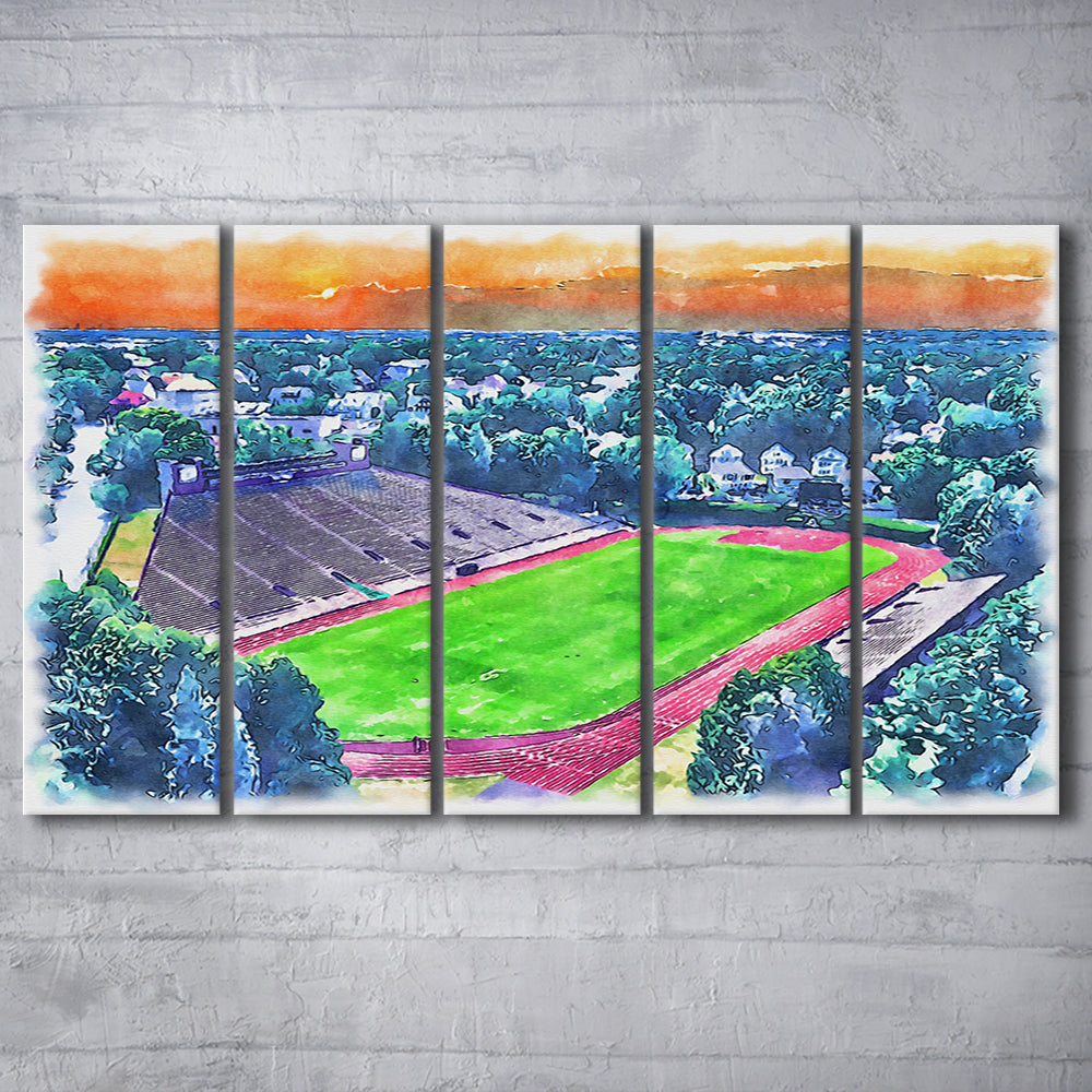 Brown Painting Stadium Watercolor, Providence Rhode Island Watercolor, Sport Art, Extra Large Canvas Print Wall Art