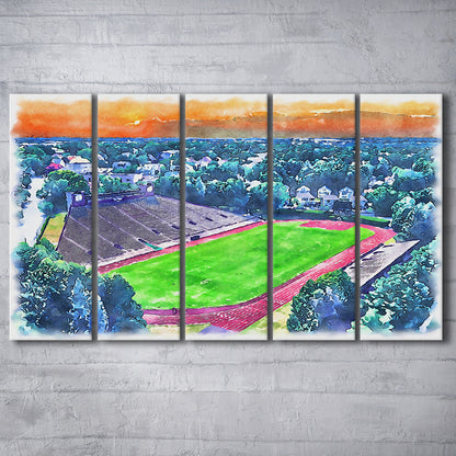Brown Painting Stadium Watercolor, Providence Rhode Island Watercolor, Sport Art, Extra Large Canvas Print Wall Art