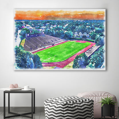 Brown Painting Stadium Watercolor, Providence Rhode Island Watercolor, Sport Art, Gifts for him, Canvas Print Wall Art