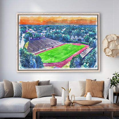 Brown Painting Stadium Watercolor, Providence Rhode Island Watercolor, Sport Gift Art, Framed Canvas Print Wall Art