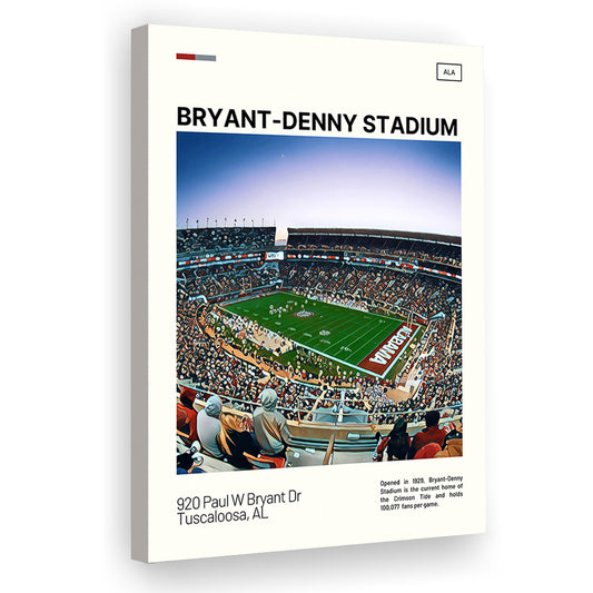 Bryant-Denny Stadium Print, Alabama Football Stadium Canvas Art, Fan Gifts, Sport Art, Canvas Print Wall Art