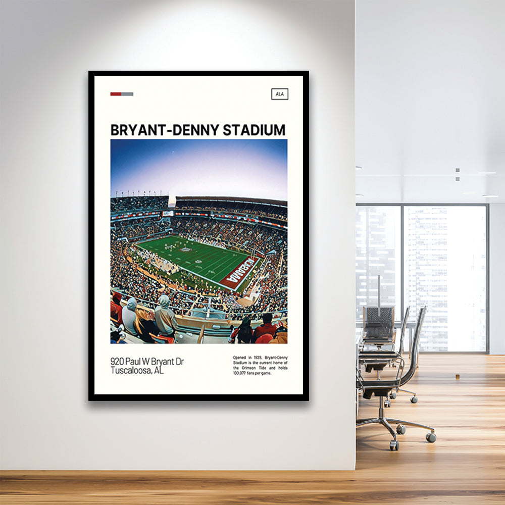 Bryant-Denny Stadium Print, Alabama Football Stadium Art, Gifts for him, Sport Art, Framed Art Print Wall Decor