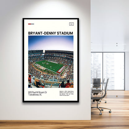 Bryant-Denny Stadium Print, Alabama Football Stadium Art, Gifts for him, Sport Art, Framed Art Print Wall Decor