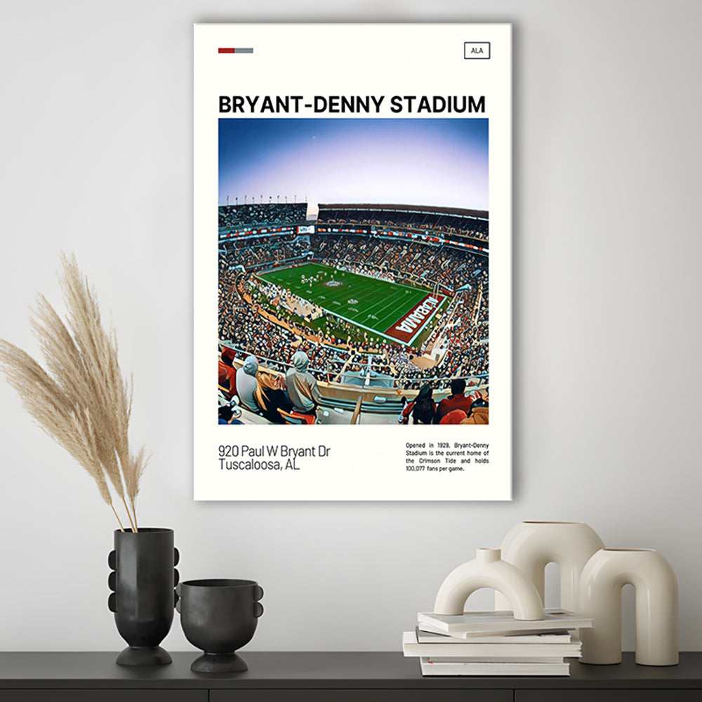 Bryant-Denny Stadium Print, Alabama Football Stadium Canvas Art, Fan Gifts, Sport Art, Canvas Print Wall Art
