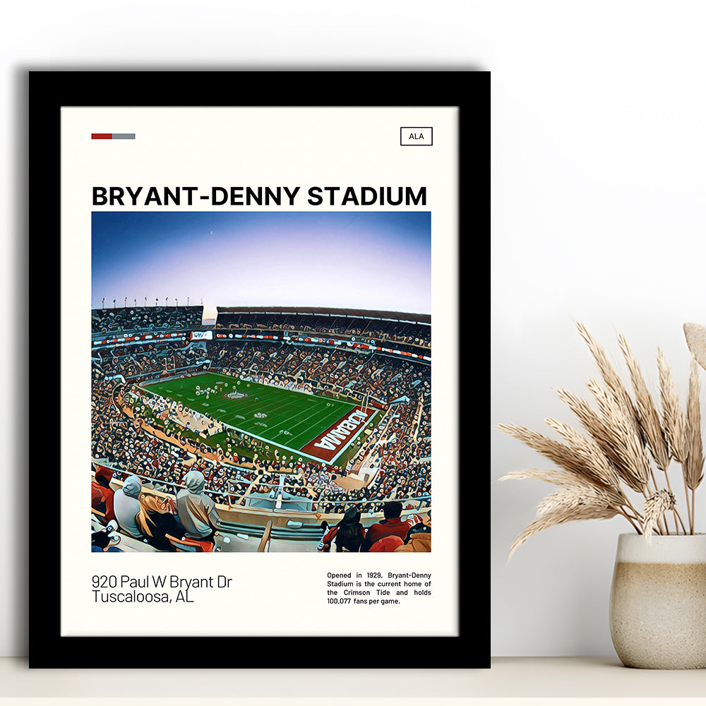 Bryant-Denny Stadium Print, Alabama Football Stadium Art, Gifts for him, Sport Art, Framed Art Print Wall Decor