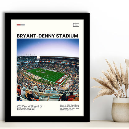 Bryant-Denny Stadium Print, Alabama Football Stadium Art, Gifts for him, Sport Art, Framed Art Print Wall Decor