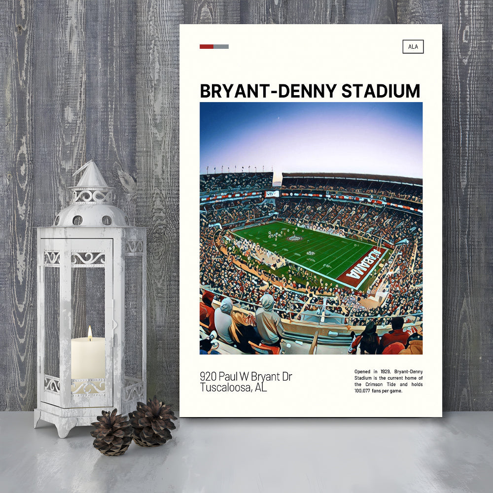 Bryant-Denny Stadium Print, Alabama Football Stadium Canvas Art, Fan Gifts, Sport Art, Canvas Print Wall Art