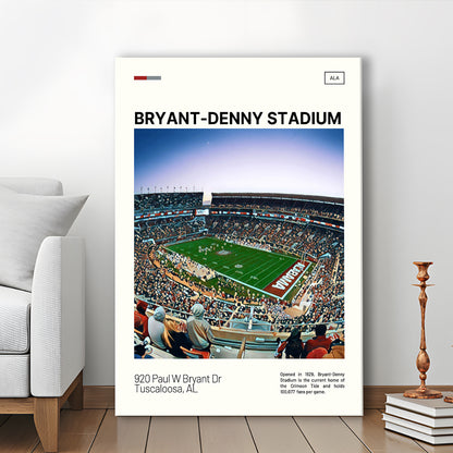 Bryant-Denny Stadium Print, Alabama Football Stadium Canvas Art, Fan Gifts, Sport Art, Canvas Print Wall Art