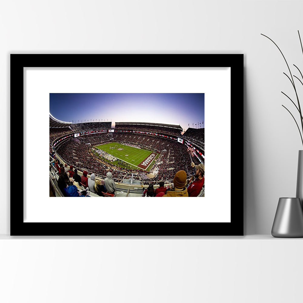 Bryant Denny Stadium, Stadium Canvas, Sport Art, Gift for him, White Border Framed Art Print Wall Decor