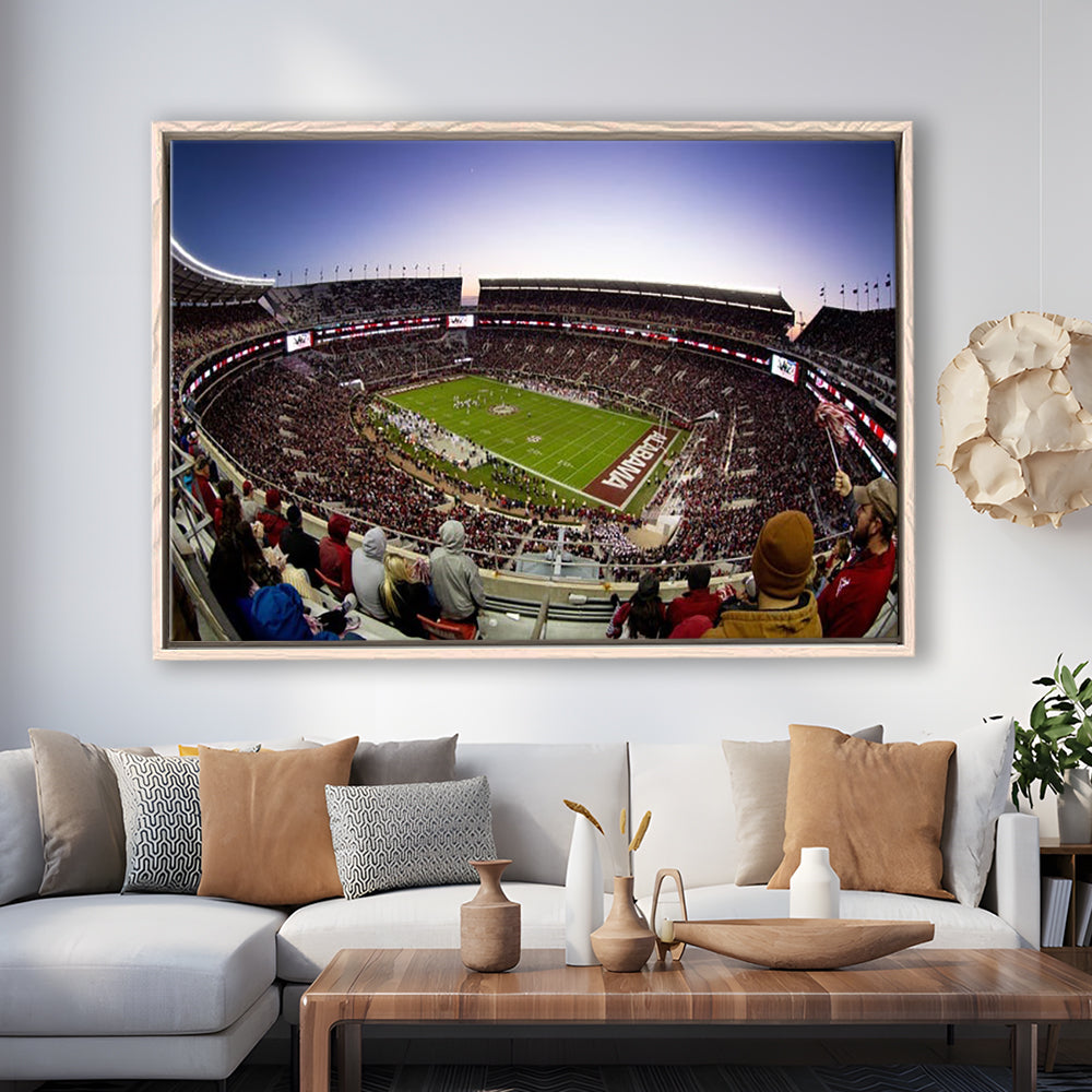 Bryant Denny Stadium, Stadium Canvas, Sport Art, Framed Canvas Print Wall Art, Floating Frame