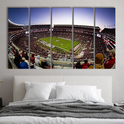 Bryant Denny Stadium, Stadium Canvas, Sport Art, 5 Panel B, Extra Large Canvas, Canvas Print Wall Art