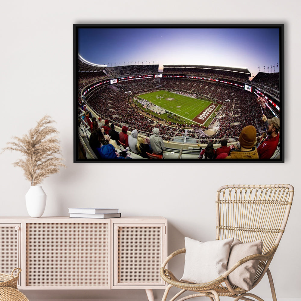 Bryant Denny Stadium, Stadium Canvas, Sport Art, Framed Canvas Print Wall Art, Floating Frame
