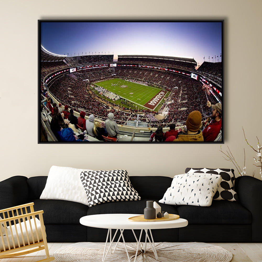 Bryant Denny Stadium, Stadium Canvas, Sport Art, Framed Canvas Print Wall Art, Floating Frame