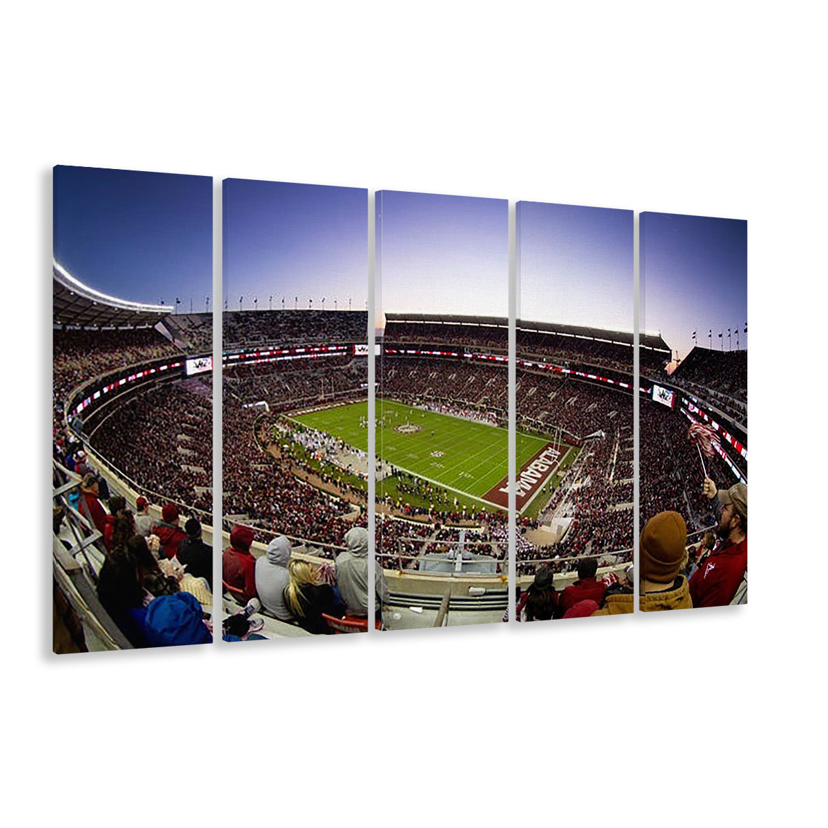 Bryant Denny Stadium, Stadium Canvas, Sport Art, 5 Panel B, Extra Large Canvas, Canvas Print Wall Art