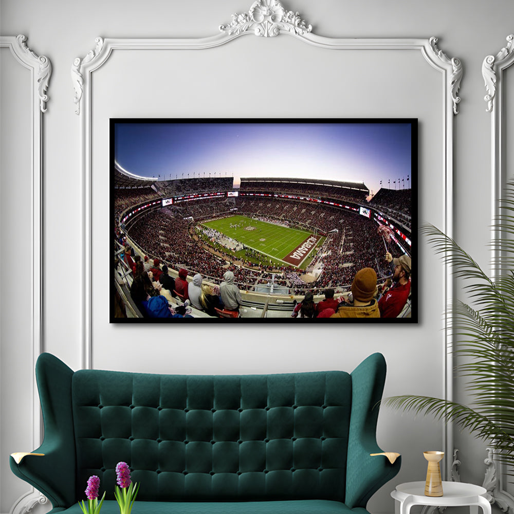 Bryant Denny Stadium, Stadium Canvas, Sport Art, Gift for him, Framed Art Print Wall Decor, Picture Framed