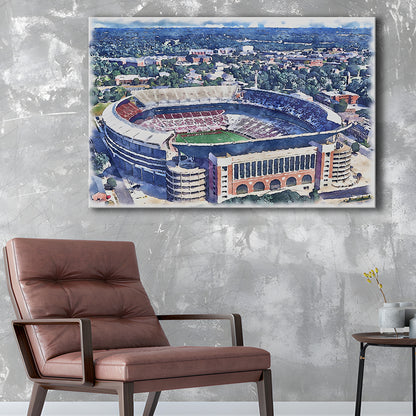 Bryant Denny Stadium, Alabama Painting Stadium Watercolor, Sport Art, Gifts for him, Canvas Print Wall Art