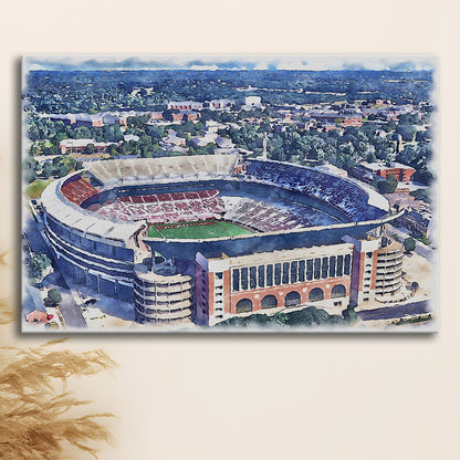 Bryant Denny Stadium, Alabama Painting Stadium Watercolor, Sport Art, Gifts for him, Canvas Print Wall Art