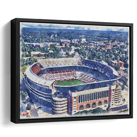Bryant Denny Stadium, Alabama Painting Stadium Watercolor, Sport Gift Art, Framed Canvas Print Wall Art