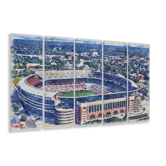 Bryant Denny Stadium, Alabama Painting Stadium Watercolor, Sport Art, Extra Large Canvas Print Wall Art