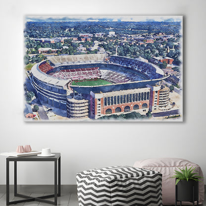 Bryant Denny Stadium, Alabama Painting Stadium Watercolor, Sport Art, Gifts for him, Canvas Print Wall Art