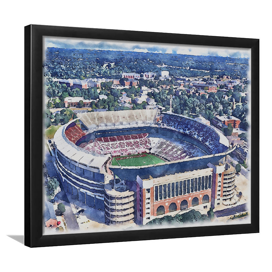 Bryant Denny Stadium, Alabama Painting Stadium Watercolor, Sport Gift Art, Framed Art Print Wall Decor