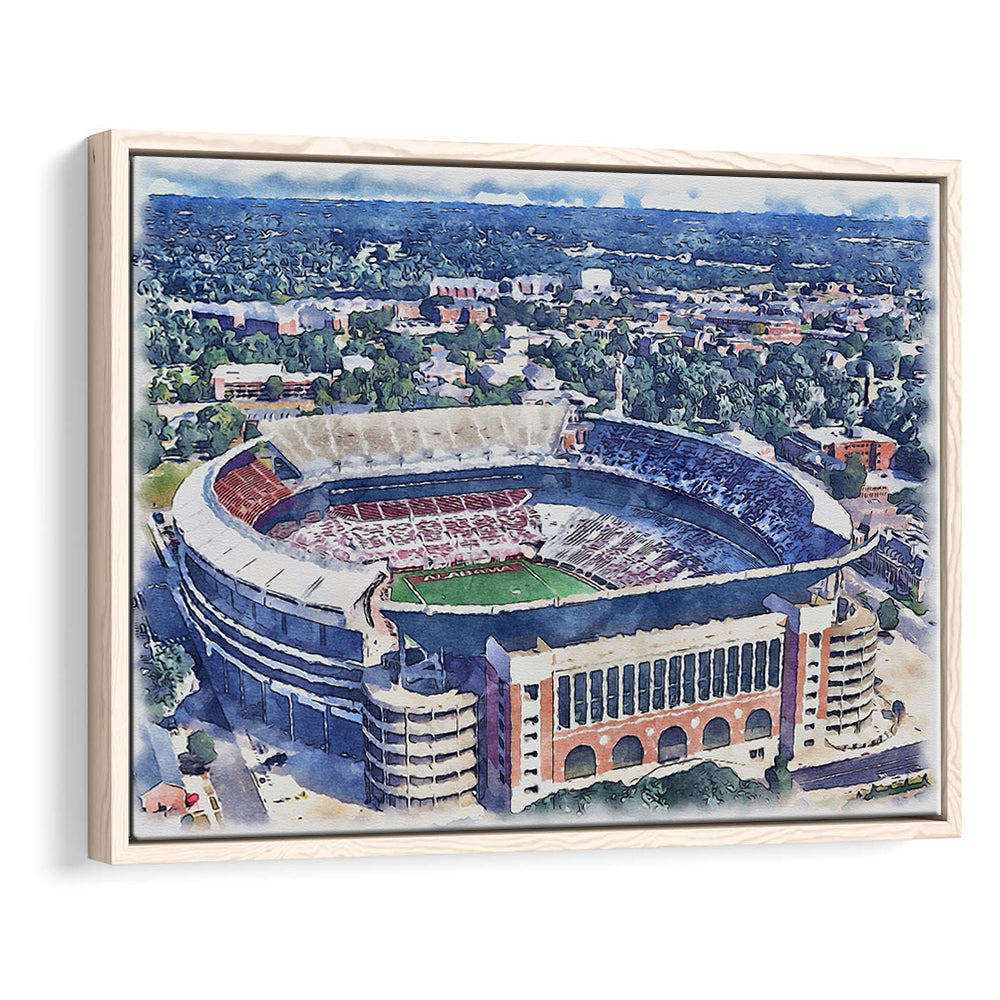 Bryant Denny Stadium, Alabama Painting Stadium Watercolor, Sport Gift Art, Framed Canvas Print Wall Art