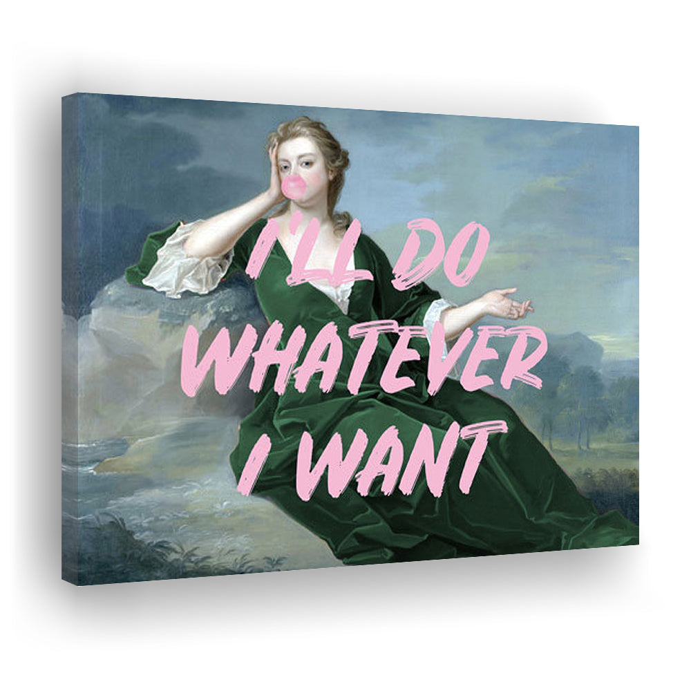 Bubble Gum Art Print, Altered Art, Duchess Print, Bedroom Print, Pink Art, Canvas Print Wall Art Home Decor