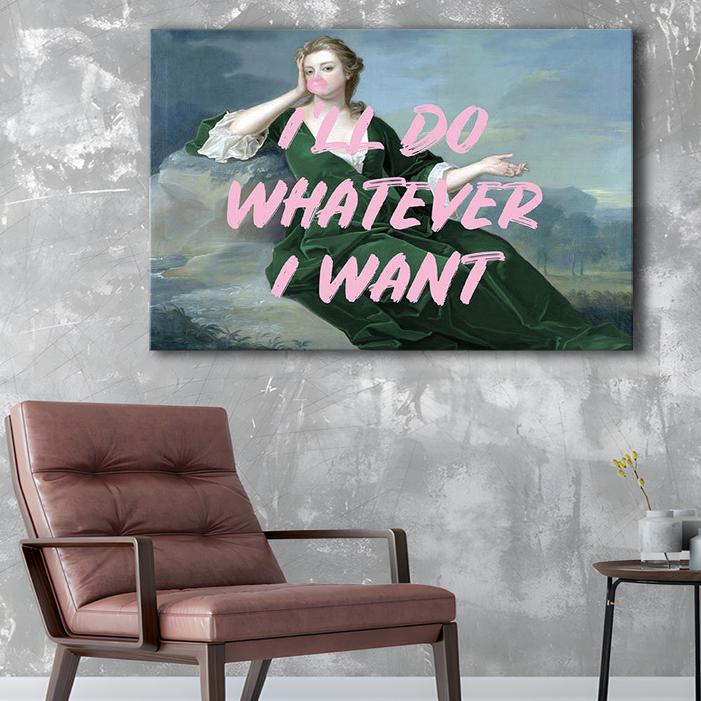 Bubble Gum Art Print, Altered Art, Duchess Print, Bedroom Print, Pink Art, Canvas Print Wall Art Home Decor