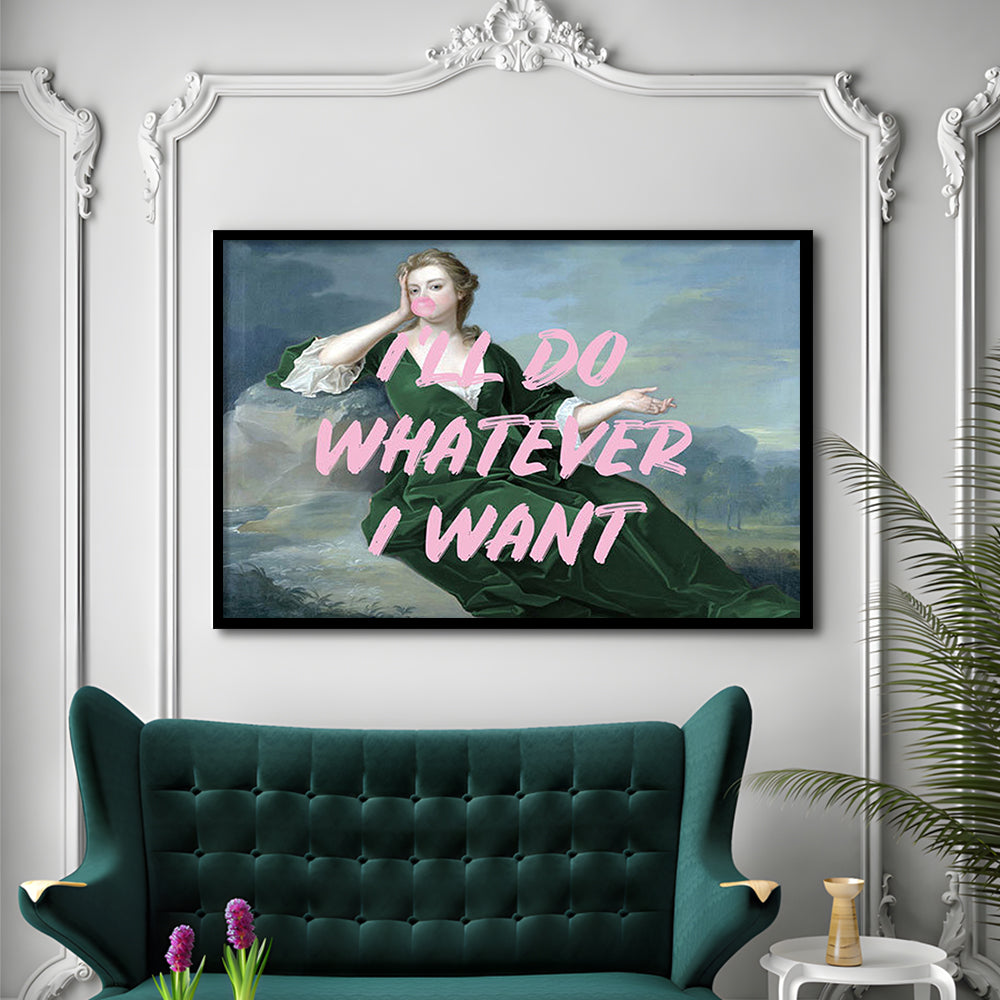 Bubble Gum Art Print, Altered Art, Duchess Print, Bedroom Print, Pink Art, Framed Art Print Wall Decor, Framed Picture